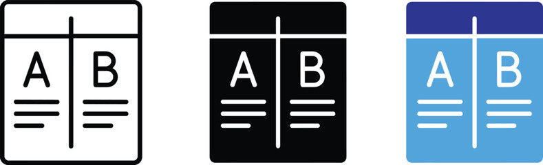 A/B Testing Concept Icon Set Vector Illustration For Marketing Optimization And Data Analysis Comparison © AYESHA