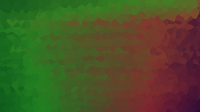 Abstract grainy gradient background with smooth transition of green, orange and purple colors.