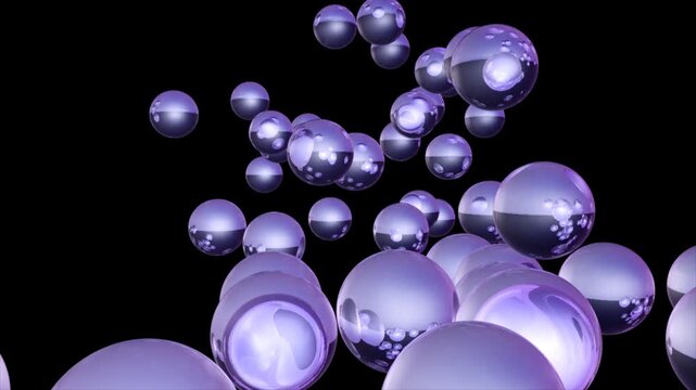 Floating Metallic Purple Spheres Background