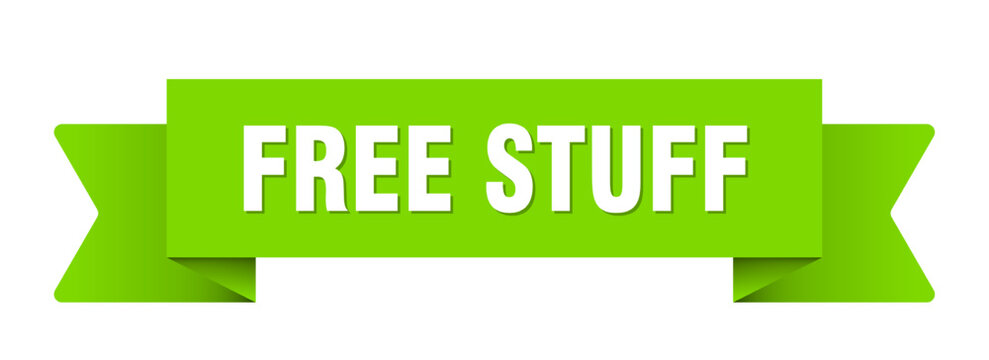 free stuff ribbon isolated on transparent background. free stuff ribbon