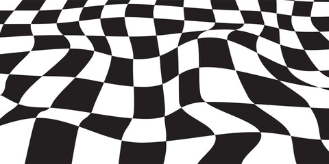 Obraz premium Checkered Pattern Background with 3D Perspective Effect