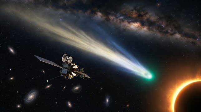 Spacecraft approaches comet in interstellar space near sun