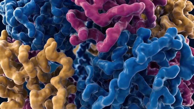3D model of protein structure. Suitable for science, medicine, biology, chemistry, education, and research.