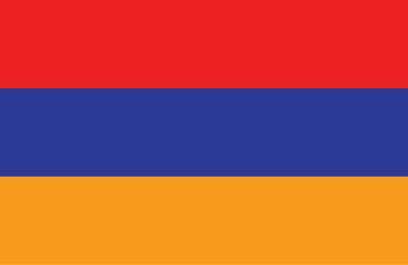 Obraz premium Armenia national flag horizontal tricolor of red blue and orange