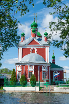 The Church of the Forty Martyrs of Sebaste (1755) on a sunny May day (vertical). Pereslavl-Zalessky, Golden Ring of Russia
