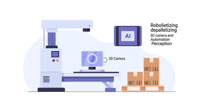Robotic Depalletizing System with AI and 3D Camera for Automated Warehouse Perception