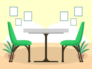 Fototapeta premium Metal Dining Table Concept Illustration Vector Style