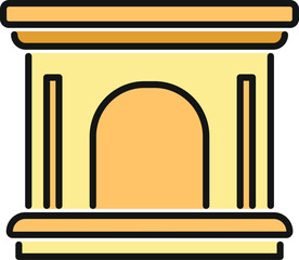 Obraz premium Fireplace hearth icon symbolizing warmth and interior design
