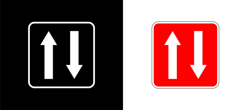 Priority over oncoming traffic regulatory sign displaying road safety symbol icon for street navigation driving guide infographic presentation graphic design illustration element clip art.