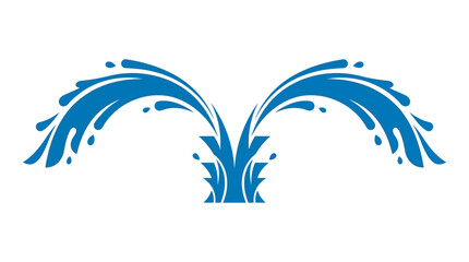Fototapeta premium Stylized Water Fountain Illustration with Symmetrical Spray Design.