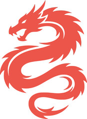 Obraz premium Red dragon logo on isolated for design and branding purposes