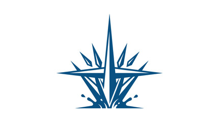 Obraz premium Blue Starburst Icon with Water Splash Effect Illustration.