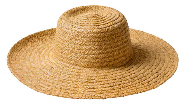 Wide brim straw hat with woven texture