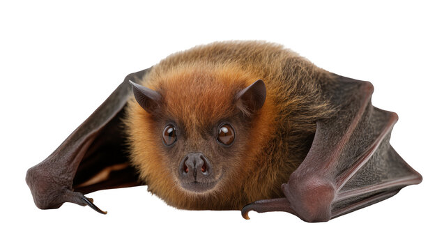 Fruit bat with brown fur and dark wings
