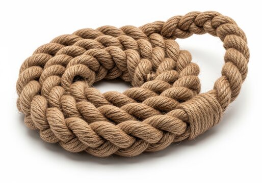 Intricately braided natural fiber rope with a circular loop