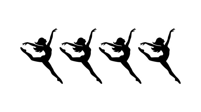 Silhouettes of dancers in motion sequence.