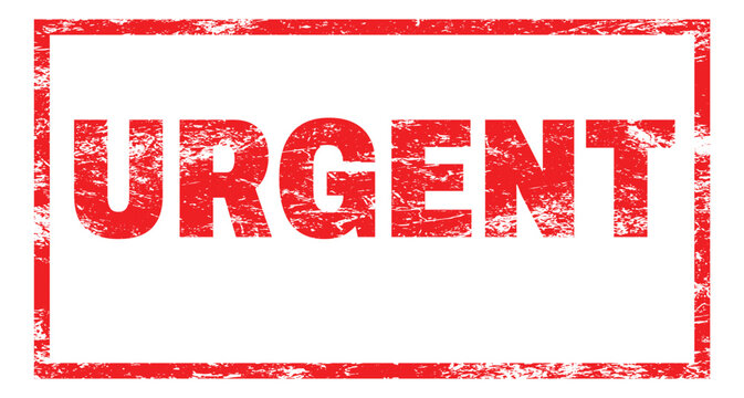 Urgent Red Grunge Rubber Stamp on White