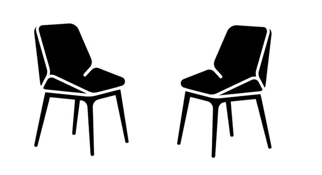 Modern ergonomic office chairs vector image positioned face to face to create a professional seating arrangement suitable for interviews or corporate consultations