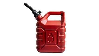 Naklejka premium Red plastic jerrycan with black spout and handle