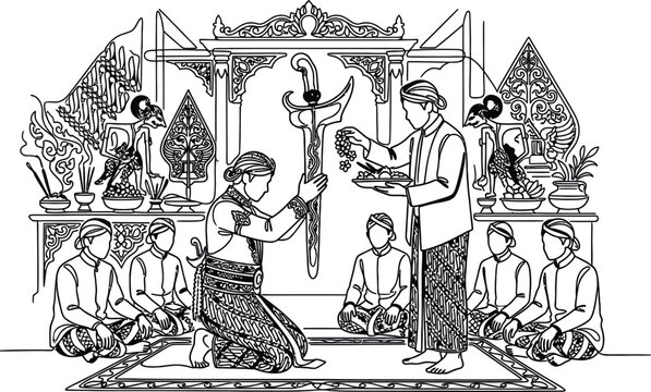 Traditional Javanese Ceremony: Kujang Sword Presentation and Ritual