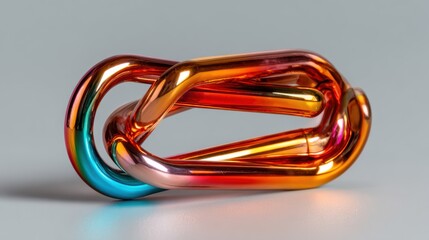 Fototapeta premium A stunning abstract sculpture made from colorful metallic chain links, showcasing vibrant hues and artistic expression that embodies creativity and modern artwork.