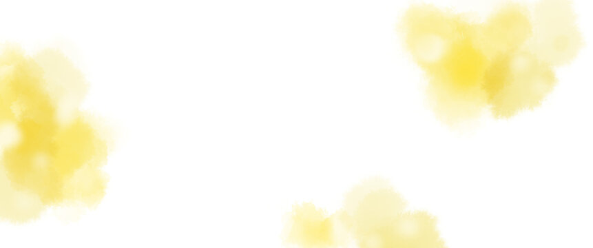 水彩で描く黄色い春の花のようなバナー背景イラスト	