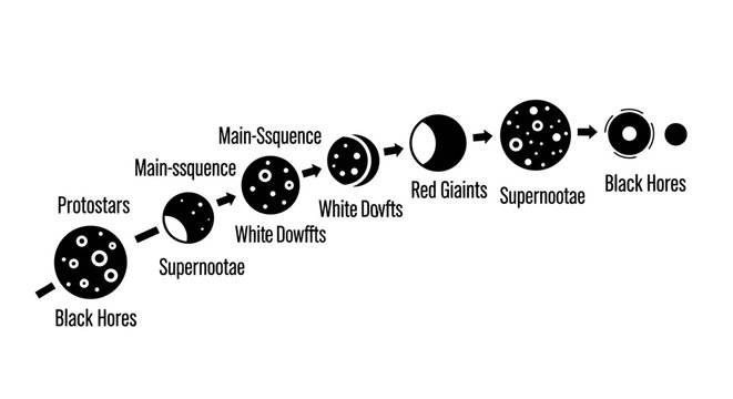 Stellar Evolution Diagram Showing Star Life Cycle Stages 1.