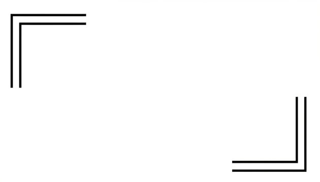 Minimal Double Corner Line Frame on White Background with Copy Space