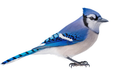 Obraz premium Blue Jay bird with vibrant blue feathers and white markings