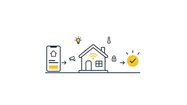 Smart Home Mobile App Control Interface with Automation Features