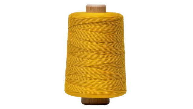 Yellow waxed thread spool for leathercraft and sewing