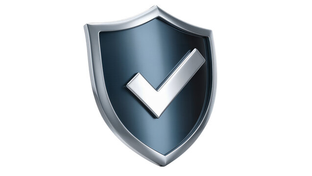 Silver shield with checkmark symbol