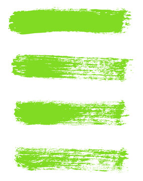 4 Farbstreifen als grunge Banner oder Hintergrund in gr&uuml;n