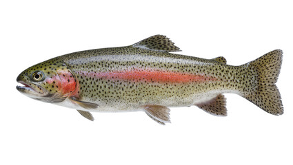 Obraz premium Rainbow trout fish with pink stripe and black spots