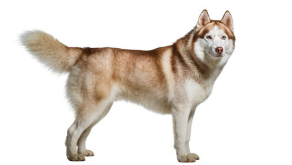 Siberian Husky dog with brown and white fur standing © Jonas