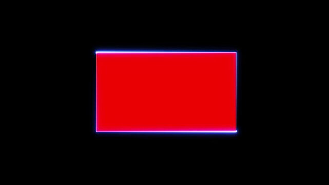 4k Abstract seamless looped background rectangular ultraviolet glowing neon text box, popular animation for logo or text design. abstract glowing neon rectangle frame animation background 4k.