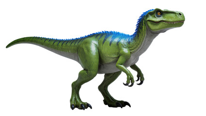 Green dinosaur with blue mane and sharp teeth © Paul