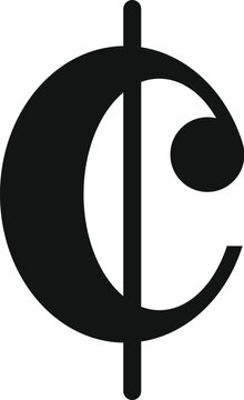 Alla breve musical notation symbol, also known as cut time, on a white background