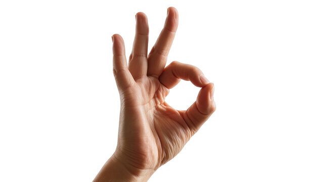 Hand showing OK gesture with thumb and index finger touching
