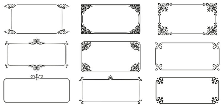 decorative frame border vectors ornate vintage floral geometric borders collection	