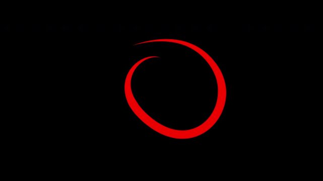 Hand drawn round red marker draw circles oval frame animation on Alpha channel. Brush stroke marker highlight Circle for presentation doodle Scribble Effects.