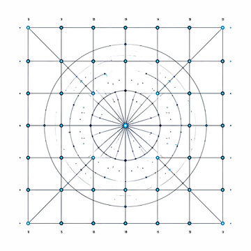 Concentric circle network diagram with radial lines.