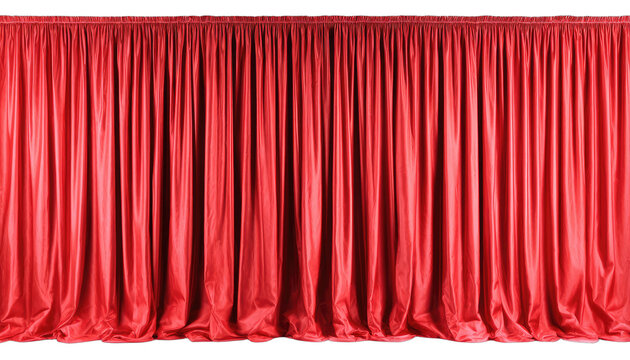 A full frame of pleated, rich red fabric draping downwards