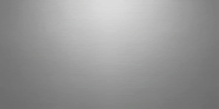 Shiny brushed stainless steel plate texture with a silver metallic pattern and light reflection on a gray aluminium material surface wallpaper backdrop