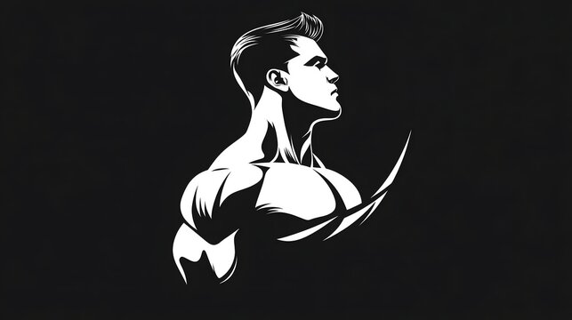 vector image of a naked man bodybuilder 