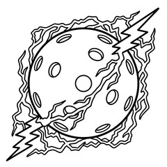 Obraz premium Pickleball ball with lightning bolt Illustrator Vector