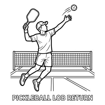 Pickleball player hitting a lob shot