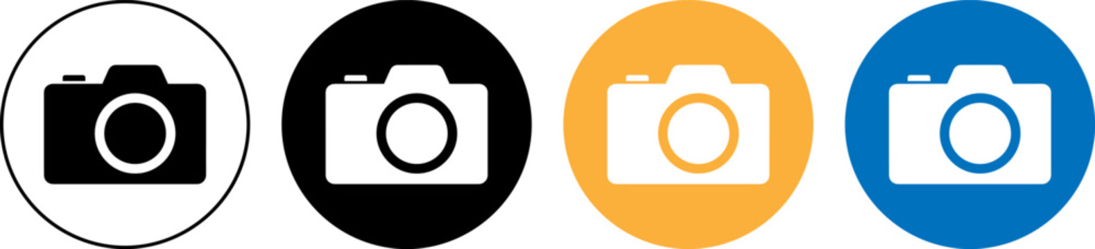 Set of camera icons in different styles