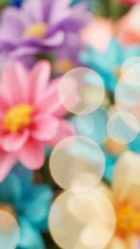 A Vibrant Journey Through Colorful Flora: Captivating Blossoms with a Dreamy Bokeh Background in a Floral Wonderland of Vivid Hues and Soft Focus