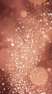A Beautiful Display of Sparkling Light: Iridescent Bokeh Effects Creating a Dreamy Atmosphere in Soft Gold and Copper Tones